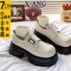 Coarse heel small leather shoes, genuine leather children's muffin shoes, thick sole heightening, small women's shoes, single shoes