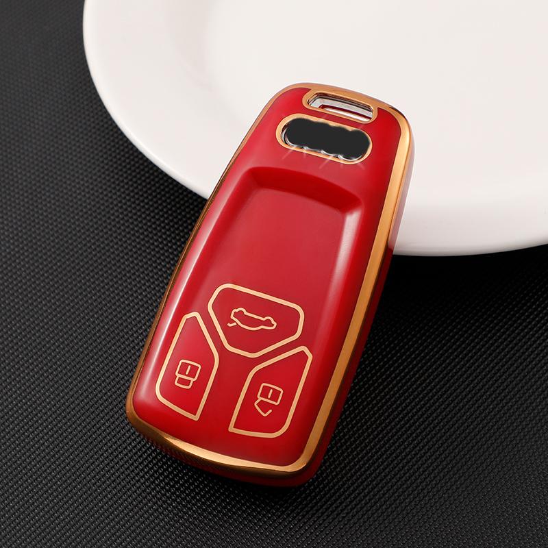 NYTT TPU Bilfjärrnyckelfodral Skyddsskal För A1 A3 A4 B9 A5 A6 Q3 Q5 4M Q7 TT TTS RS Coupé Skydd Hållare Fob Tillbehör