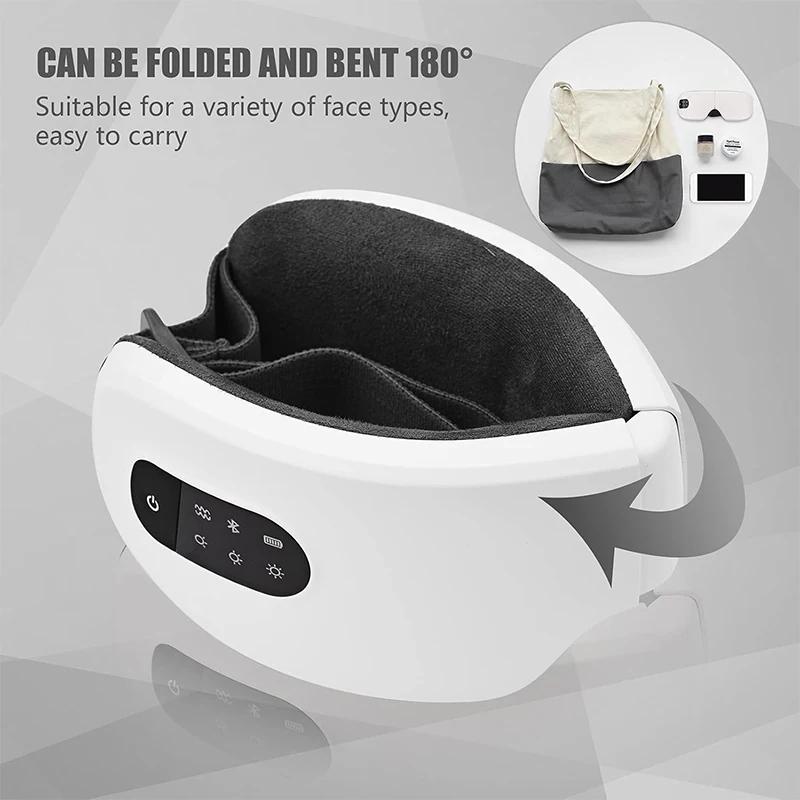 4D Eye Massager Smart Airbag Vibration Eye Care Instrument Hot Compress Bluetooth Eye Massage Glasses Fatigue Anti-wrinkle Care