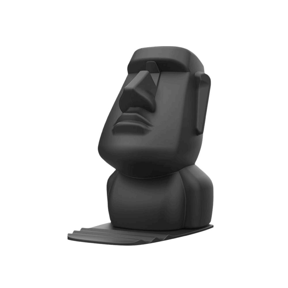 

Creative Design 3in1 Phone Holder Unique Design Creative Moai Statue Christmas Gift чёрный