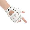 Fingerless Rivet Gloves PU Leather Patent Leather Gloves Unisex Half-palm Gloves  Girls