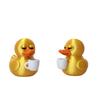 3D Printed Leisurely Coffee Duck Ornament - Creative Desktop Gift