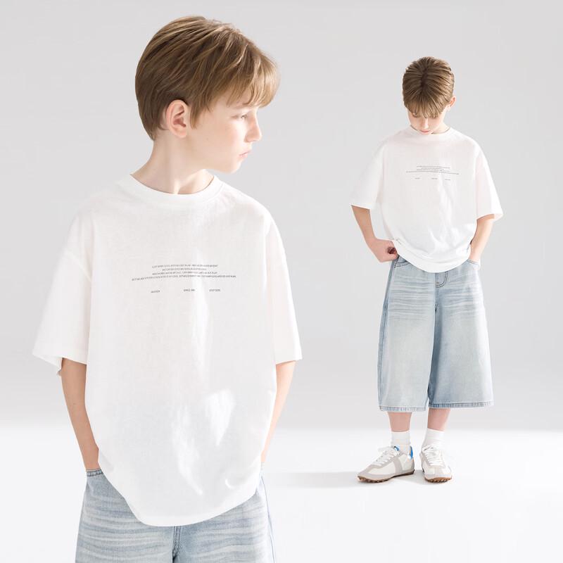 Mucmukn Boys  Snowflake Cotton Letter Print T-shirt 110CM