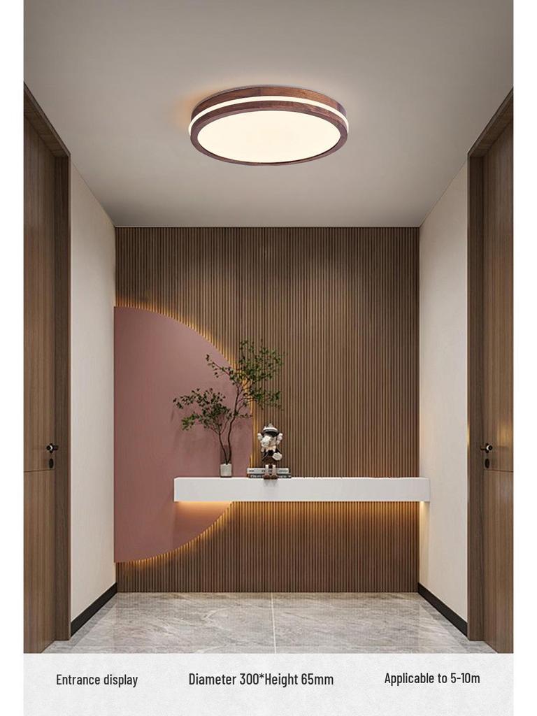 Solid Wood North American Walnut Ceiling Lamp with Full Spectrum Eye Protection for Living Room and Bedroom