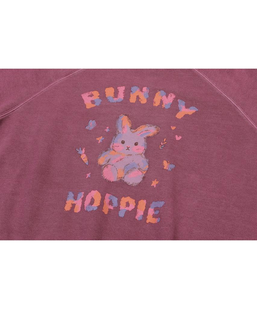 Compagno Pastel Bunny Raglan Pigment Sweatshirt Dusty Pink