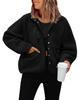 Damen Fleecejacke, Herbst Winter Lässiger Sweatshirt Mantel, Sportliche Lockere Warme Oberbekleidung
