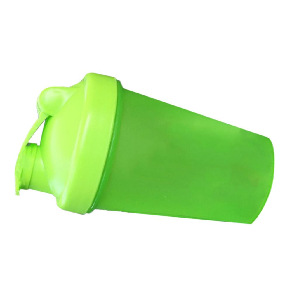 Protein Powder Shaker Cup PP Shaker Bottle with Stainless Steel Ball for Mixing 500mlGreen
