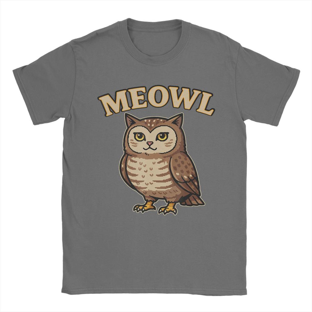 Meowl Funny Meow Cat Owl Brainrot Meme Unisex T Shirts Funny Tee Shirt Short Sleeve Crewneck TShirt 100 Cotton Gift Idea Clothes