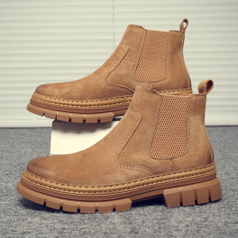 Autumn Shoes for Men Boots High Tops Genuine Leather Casual Shoes Outdoor Fashion Ankle Boots