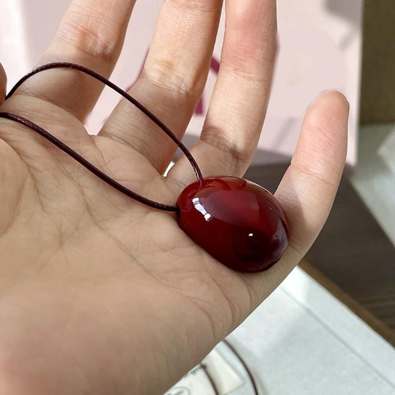 Simple Geometric Oval Pendant Necklace Fashionable Sweater Chain Fashion Jewelry Accessory Present for Women and Girls