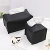 Square PU Leather Tissue Box Large Small Size In Stock Modern Napkin Holder Stylish Paper Dispenser for Living Room Coffee Table