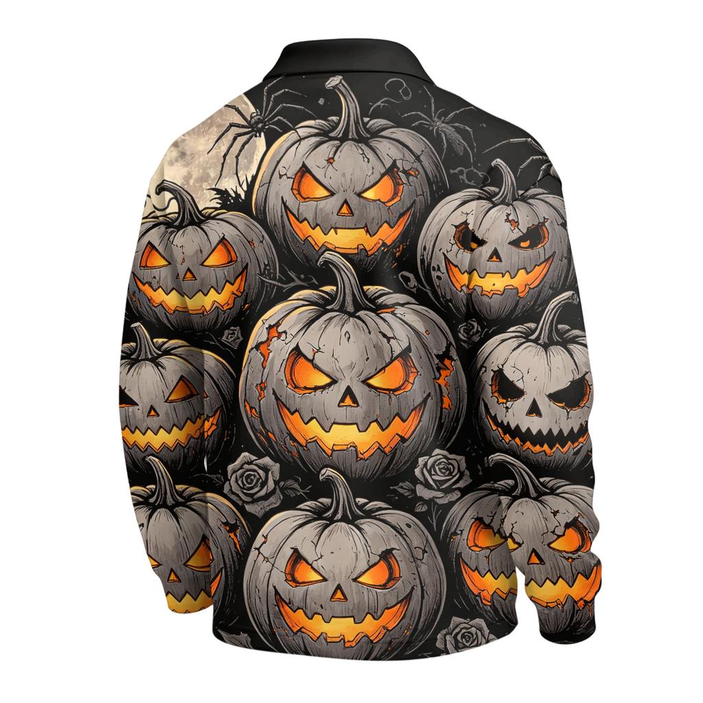 Męska koszula z długim rękawem na Halloween, stylowa, casualowa, imprezowa