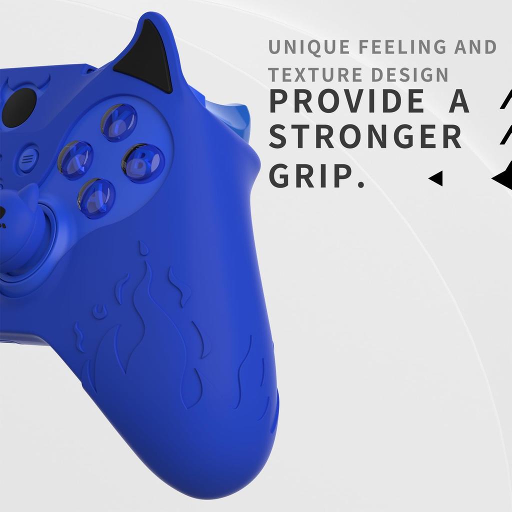 PlayVital Cute Demon Silicone Cover for Xbox Elite Wireless Controller Series Includes Thumb Grip Caps 2, (Blue)