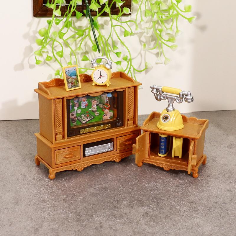 Cross-Border Dollhouse Living Room Sofa TV Set: Small Furniture Boutique Toys for Children