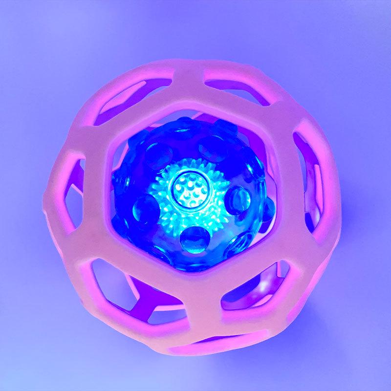 Two-Color Flashing Hollow Dog Toy with Shaking Sound and Splittable Design
