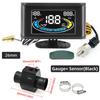 Digital 3 In 1 Car Oil Pressure Meter Water Temp Gauge Voltmeter With 26~40 Adapter(Optional) Universal LCD Gauge 12V 24V