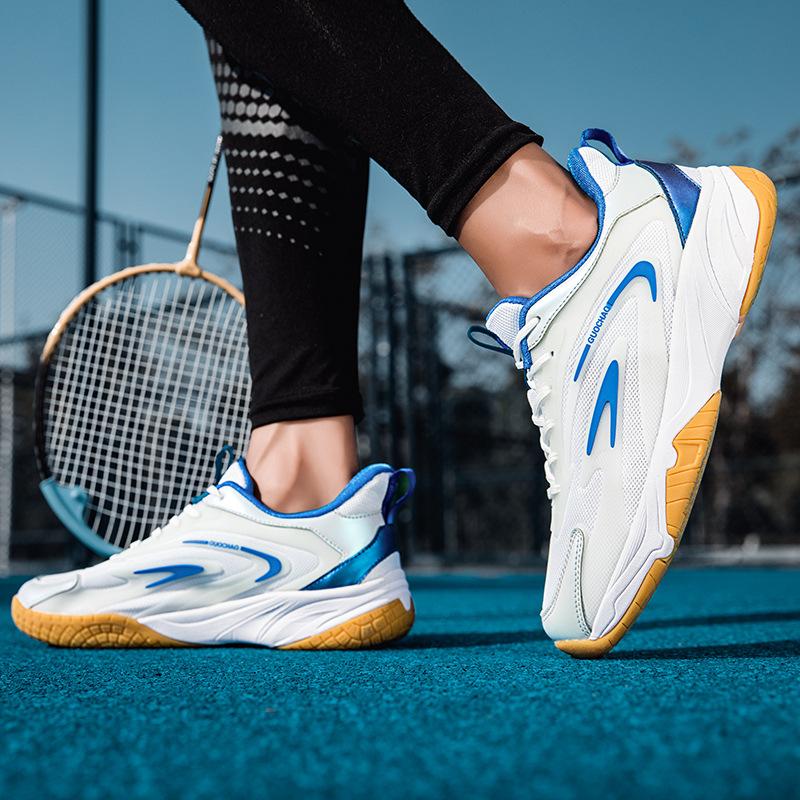 

Luminous fluorescent badminton shoes men and women couples breathable shock absorption parent-child tennis volleyball table tennis sports training sho 38