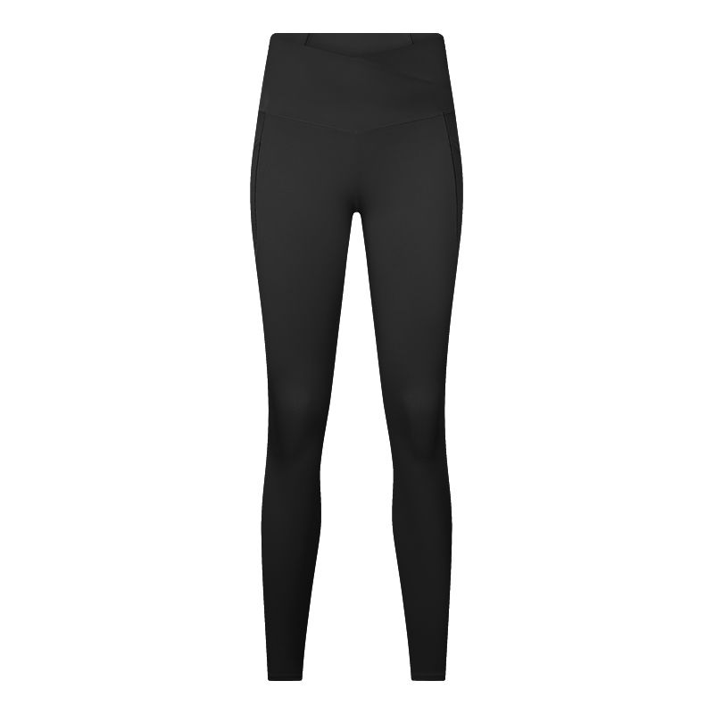 Original V-Shaped Cross Yoga Pants Women High Waist Buttock Lifting with Pockets No Curling Running Fitness Pants Women Outer Wear Quick-Drying