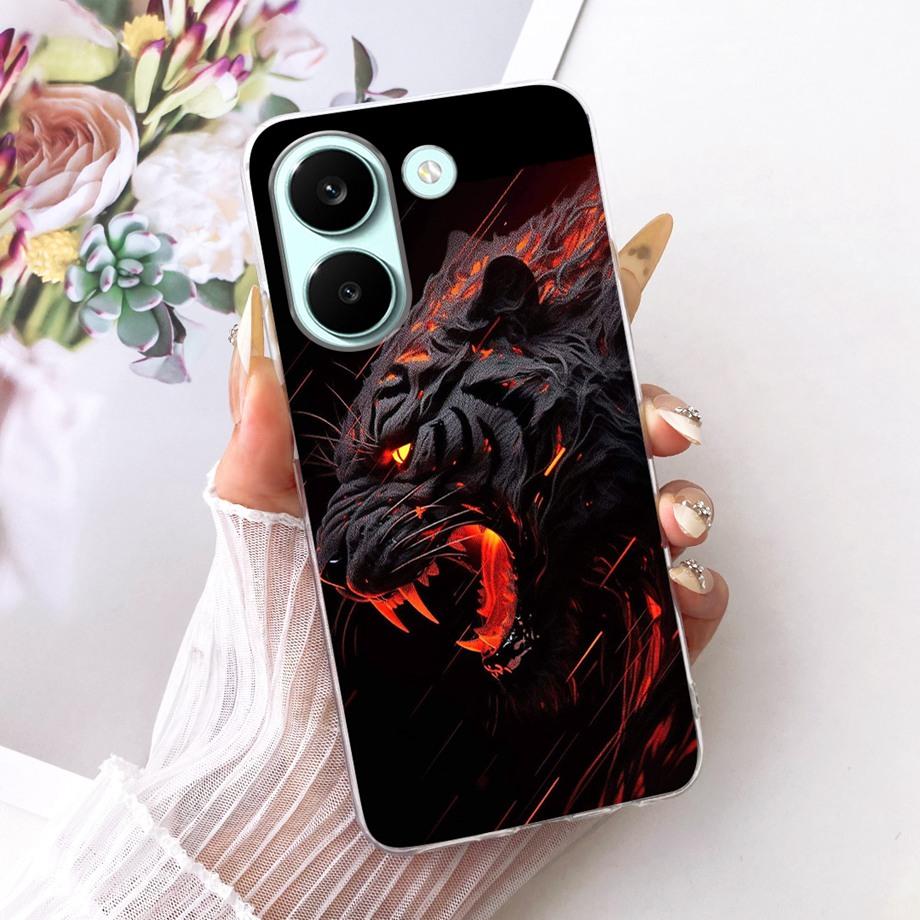 Flower Cartoon Fashion Design Clear Phone Case For Xiaomi Poco X8 Pro Max Redmi Turbo 5 Max Capa Soft Silicone Back Cover Coque