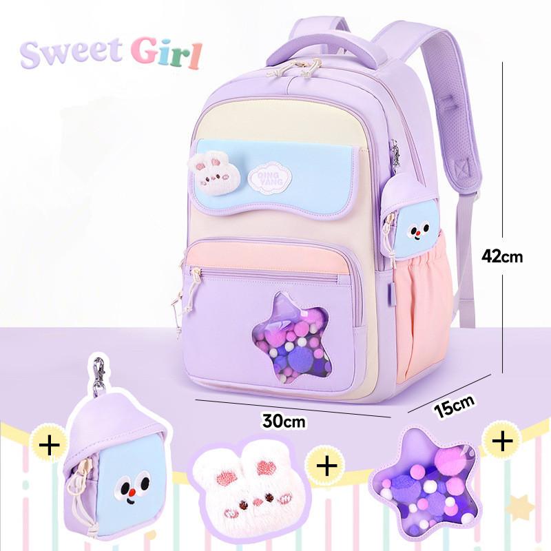 Écoliers Cartable Adolescentes Mignon Couleur Bonbon Sac à Dos Grande Capacité Léger Sac à Livres Imperméable Sacoches en Tissu Oxford