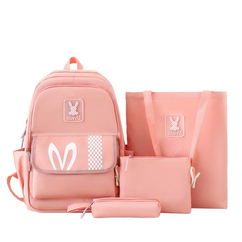 

Multi-piece Backpack Middle School Student Schoolbag Women s Backpack розовый