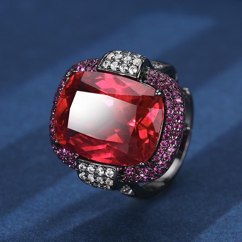 

Jewelry Copper Bottom Gold-Plated Simulation Dry Rose Black Gold Personality Ring Female 12 * 16