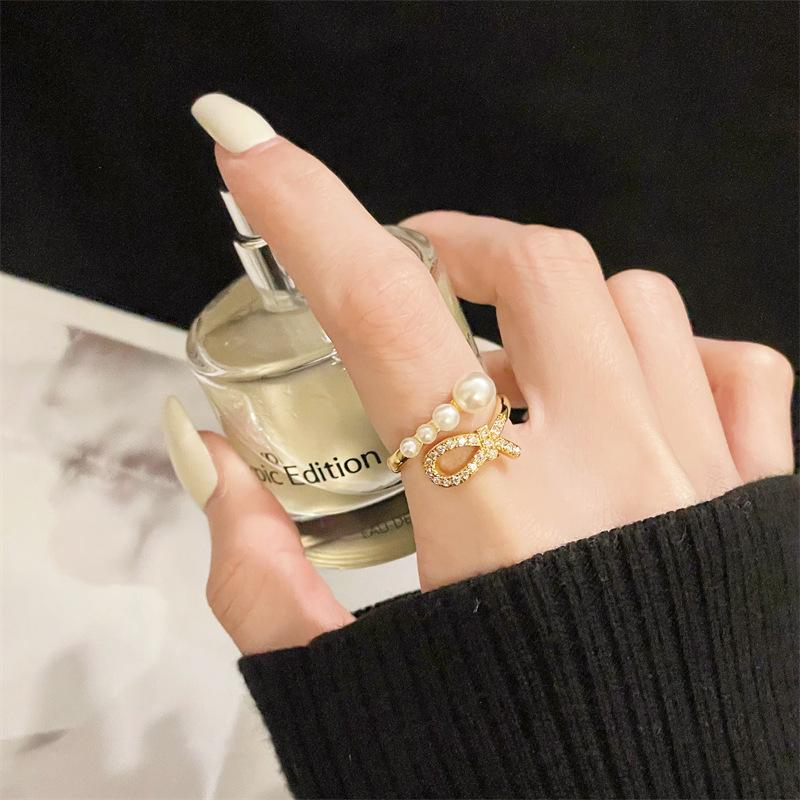 Open Ring Female Retro Niche Design Light Luxury High Sense Medium Antique Geometric French Ring