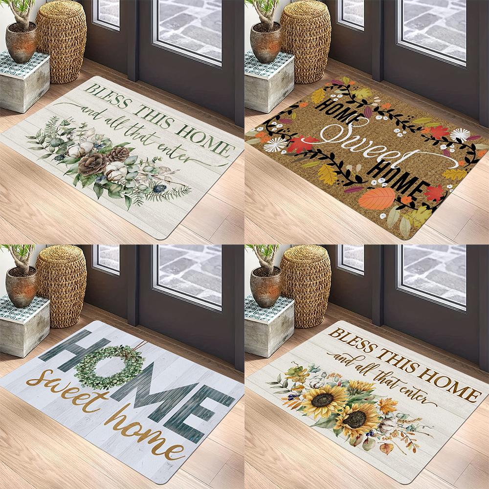 Zuhause Süßes Zuhause Brief Fußmatte Rutschfeste Bodenmatte Waschbarer Dekoteppich für Zuhause Küche Badezimmer Haustür Eingang