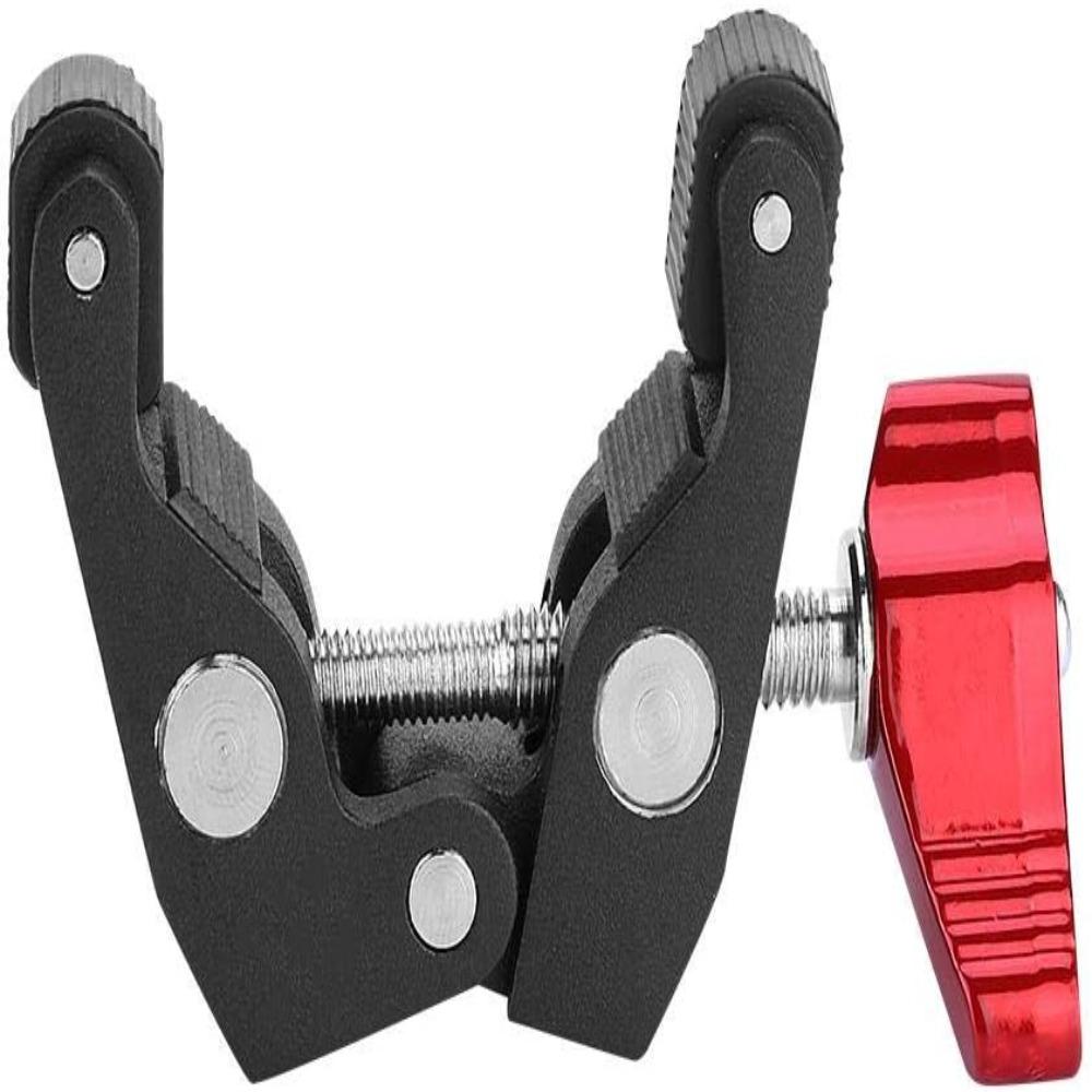 1pc 1/4" Thread Hole Photography Clamp 4kg Capacity Cross Bar Mount Desk Clamp Clip Crab Clamp Holder For Monitor Setup