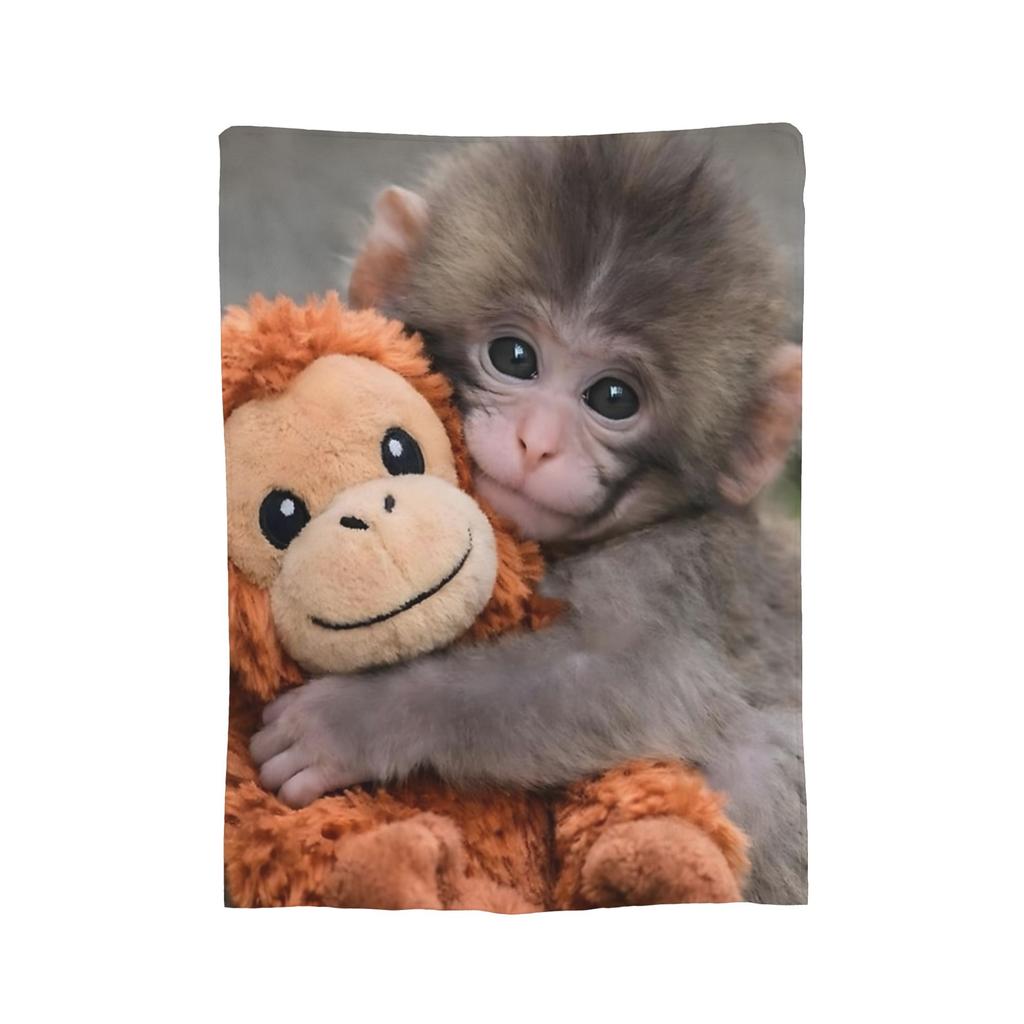 Baby Punch Monkey Lonely Blanket Fleece Print   Multifunction Super Warm Throw Blankets for Home Couch Plush Thin Quilt