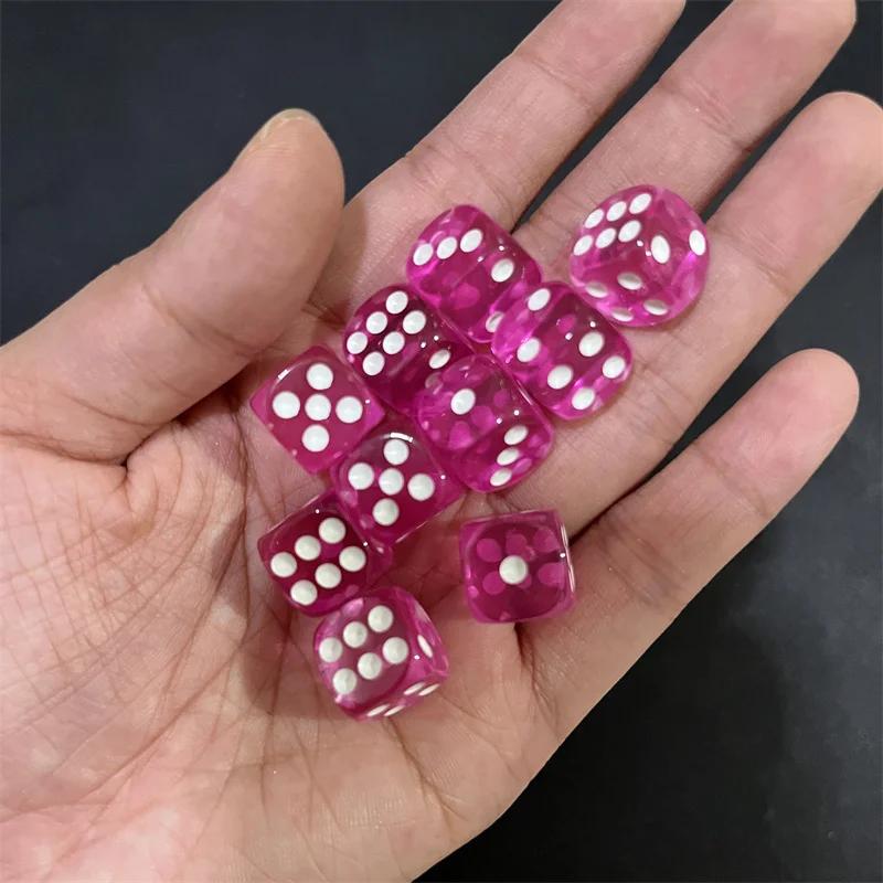 50Pcspack High Quality New 12Mm Acrylic Transparent D6 Point Dice #12 Round Corner Boutique Dice