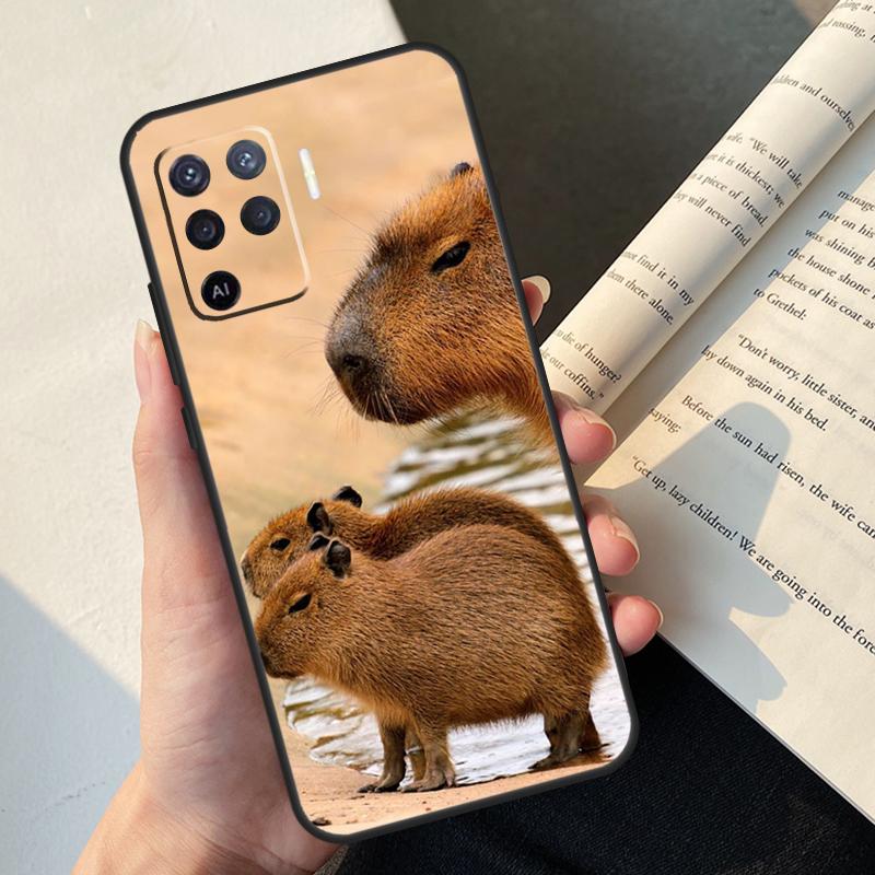 Capybara Animal Case For Oppo A54 A74 A94 A17 A57 A77 A76 A16 A96 A18 A60 A80 A40 A38 A58 A78 A98 A15 A5 Pro