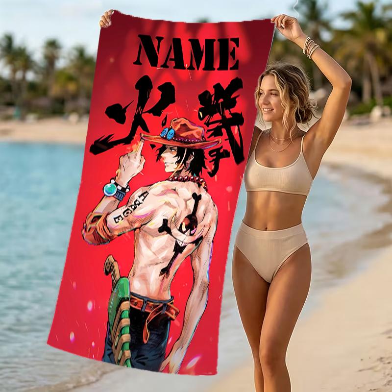 Customizable personalized beach towels One Piece themed designs.Suitable for the beach, yoga, sports;ideal as beach accessories