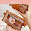 Adorable Small Bear Mesh Pen Bag With Design For Kids And Students