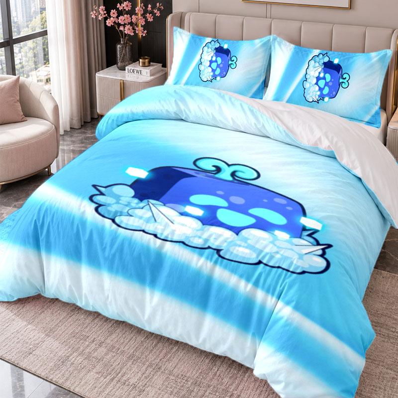 Blox Fruits 3Pcs Bedding Set Duvet Cover With Two Pillowcases For Bedroom Home Decoration