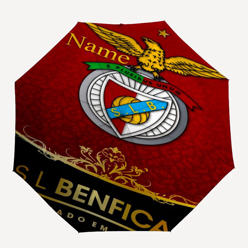 Custom Name Benfica Theme Automatic Umbrella, Lightweight & Portable, 8 Rib, Perfect for Outdoor Travel, Birthdays, Christmas, Gifts.