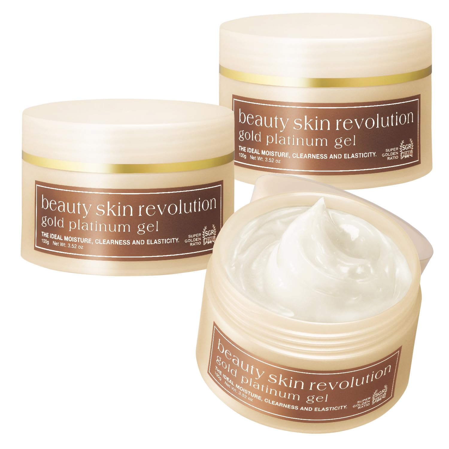 

Crude Skin Revo Gold Platinum Gel [All-in-One Gel 100g x 3 Approx. 6 Months Supply] EGF (Made in Japan) Anti-Aging High Moisturizing
