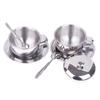 Stainless Steel Coffee Cup With Tray Spoon With/Without Lid Heat Resistant Mug Drink Tableware Kitchen Cafe Accessories