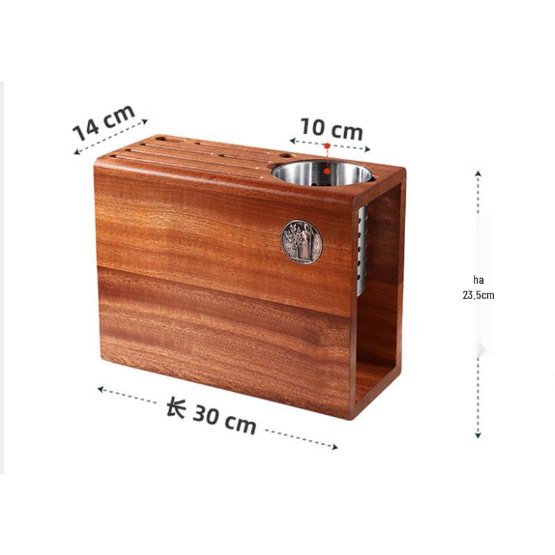Transparent Solid Ebony Wood Knife Holder Stand