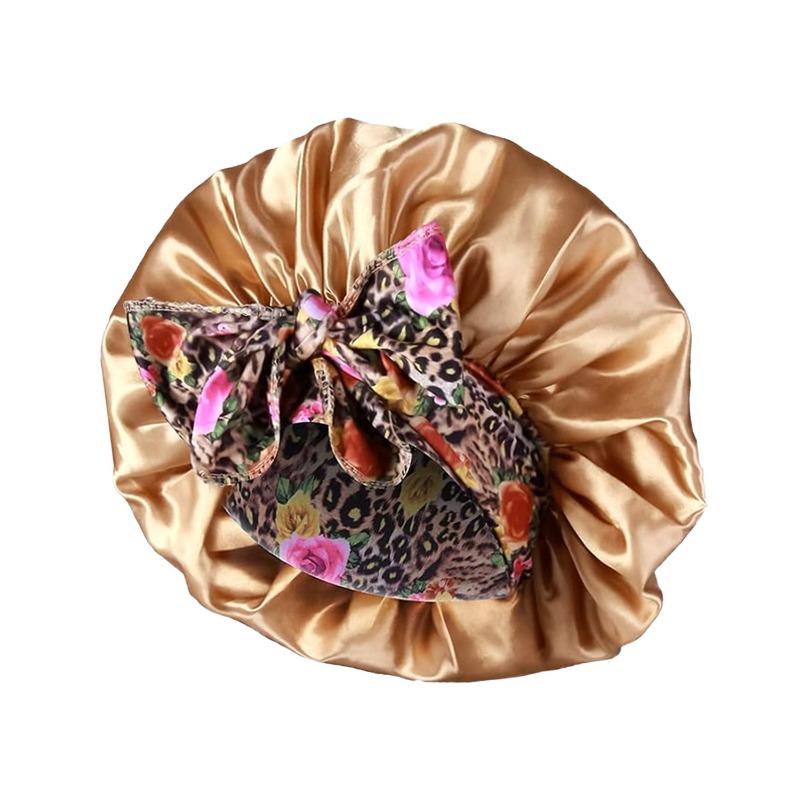 Satin Damen Vergrößerte Schlafhaube Atmungsaktiv und Umweltfreundlich Kann mit elastischer Duschhaube befestigt und angepasst werden