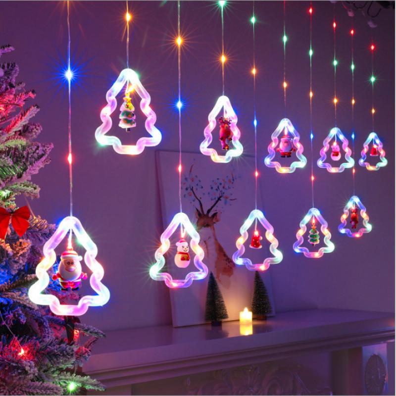 LED Christmas Star Curtain Lights - Festive Atmosphere with Wishing Ball & Flashing Colors