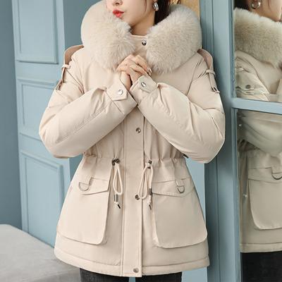 Women's Short Korean Fashionable Loose Fitting Work Down Cotton Jacket With Winter Waist Closure, Oversized And Thickened Small Cotton Jacket