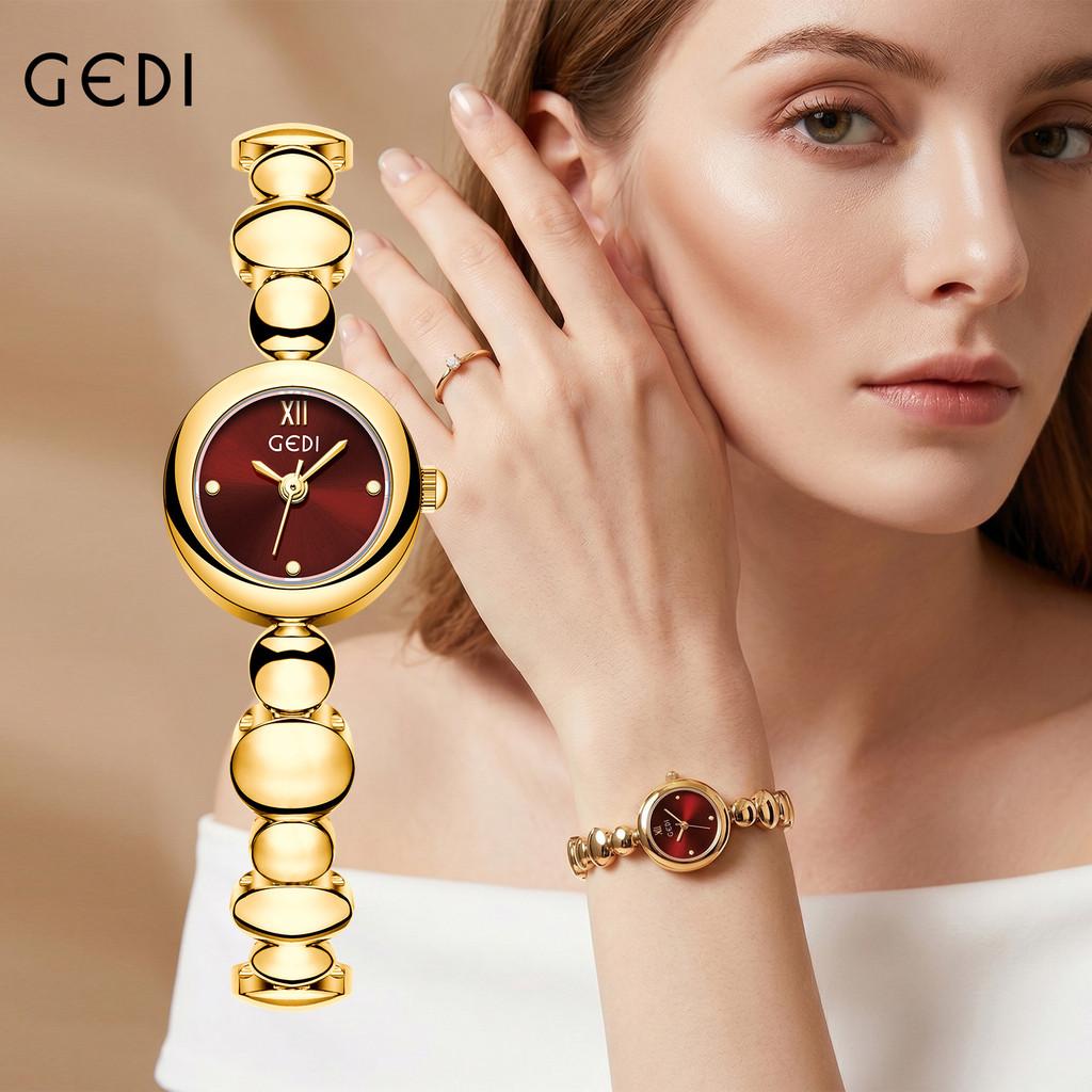 Vintage Womens Watch With Metal Bead Chain Quartz For Office Wear
