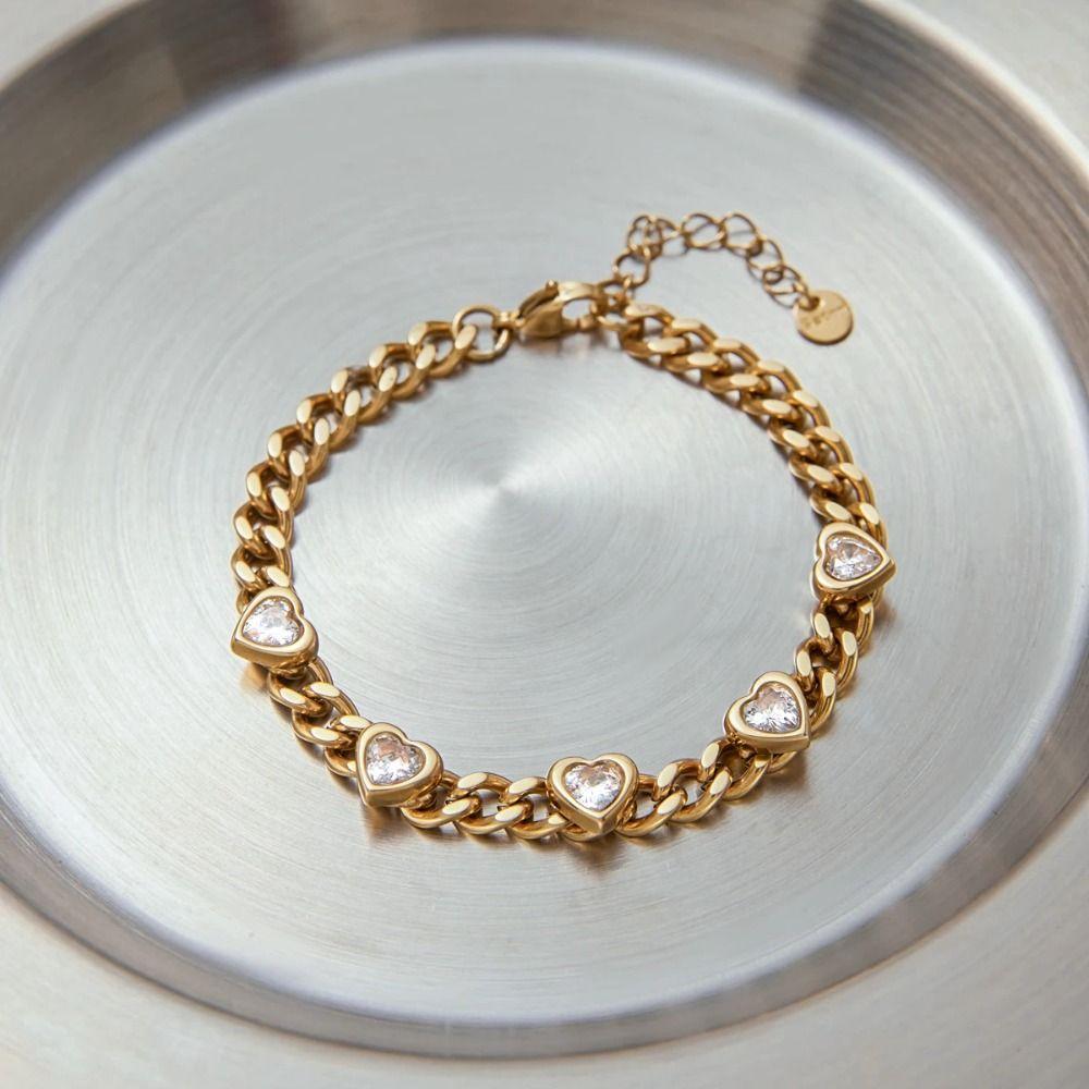 Fashion Cuban Bracelet European and American Hand Chain Chic Charm Bangle  Hand Accessory