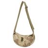 MLB Denim Shoulder Bag Unisex Charcoal Gray/Hemp Sandy Brown Casual