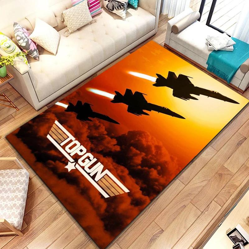 Classic Movie Top Gun Sign Tom Cruise Carpet Rug for Home Living Room Bedroom Sofa Doormat Decor,kid Area Rug Non-slip Floor Mat