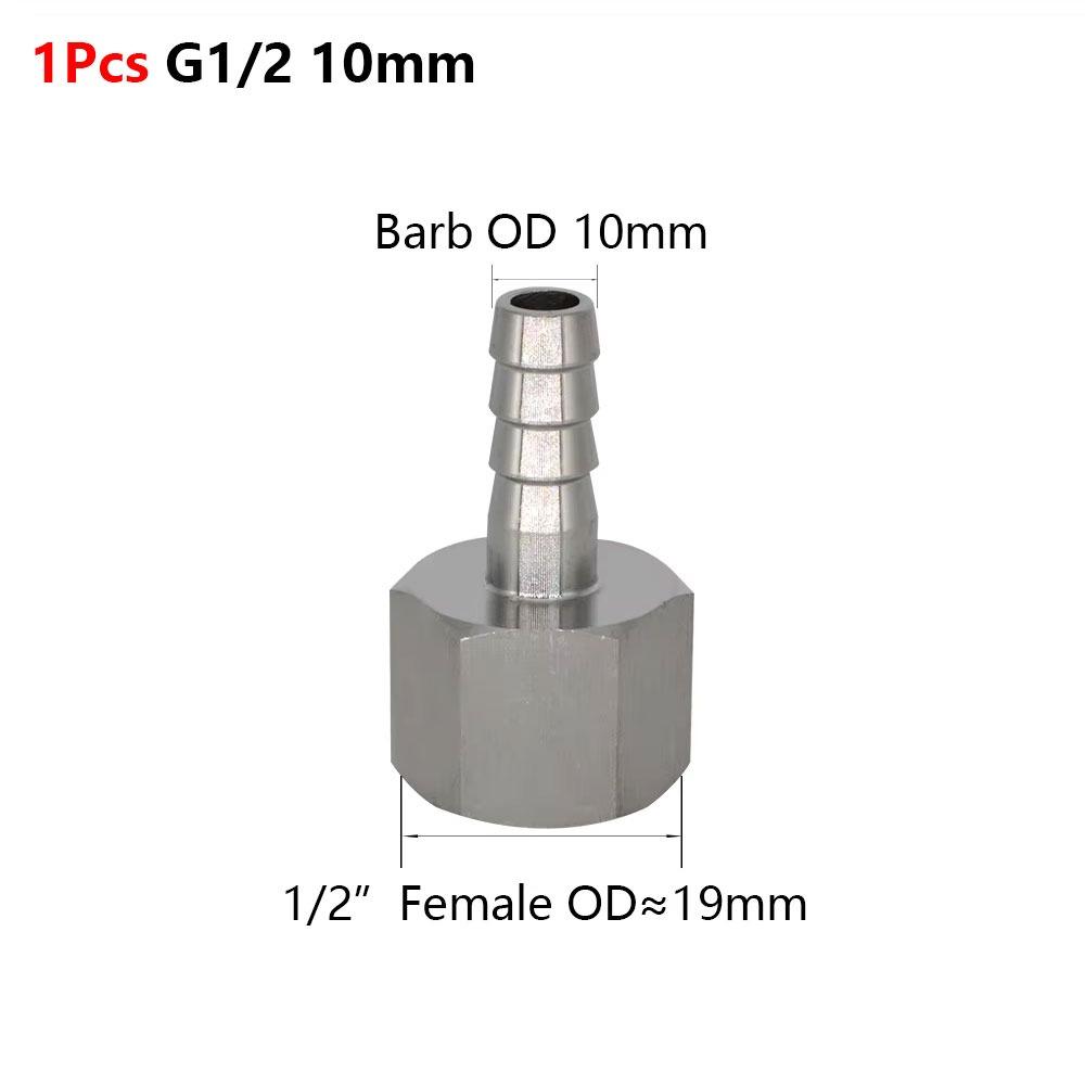 1Pcs 111 Stainless Steel Hose Barb Connector Silver Tone Straight Design Pipe Fitting Connector 6-19mm Barb Sizes