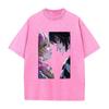Iguro Obanai Kanroji Mitsuri Demon Slayer Print T-shirt Men Women Short Sleeve Clothing Cotton Tshirt Harajuku Washed Tops Tee