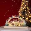 Christmas House Led Christmas Forest Scene Wooden Accessories Miniature Village Statue Decorations Desktop Ornaments
