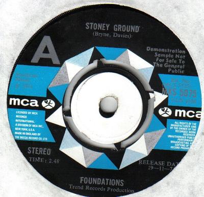 7inch Record FOUNDATIONS - Stoney Ground MKS5075PROMO MCA Records 1971 UK Soul/Funk Used